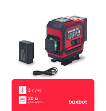 Лазерный уровень Boxbot BLL-3L-C, 3 луча, аккумулятор 4 Ач в сумке