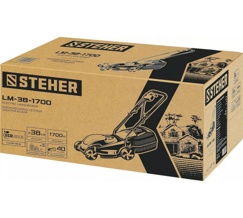 Газонокосилка электрическая Steher LM-38-1700