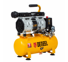 Компрессор DLS650/10 безмаслянный малошумный 650 Вт, 120 л/мин, ресивер 10 л Denzel 58021