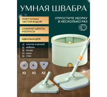 Умная швабра с отжимом и ведром Rechoiz для мытья полов и окон с 2 насадками и 6 тряпками, набор для уборки дома