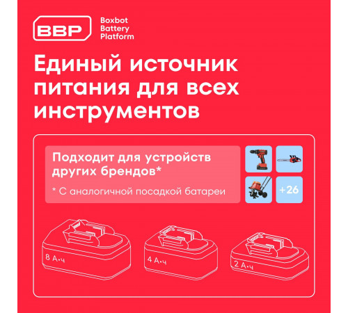 Аккумуляторная цепная пила Boxbot BCS-20BS с двумя батареями и кейсом